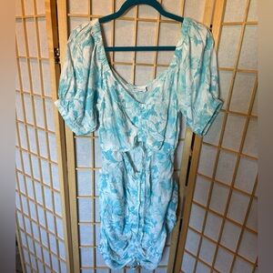 Blue and White Floral Beach Dress